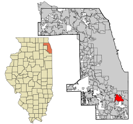 Location in Cook County and the state of الینوائے.