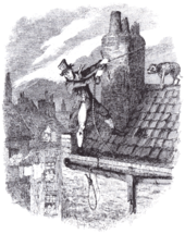 Kupferstich-Illustration Cruikshanks zu Charles Dickens’ Oliver Twist, 1837 (Quelle: Wikimedia)