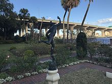 The statue of Mercury in the Olmsted Garden Cummer Museum Olmsted Garden 6.jpg