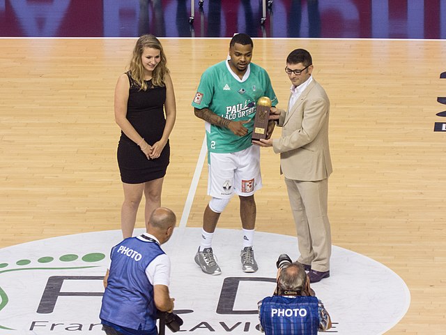 D. J. Cooper receiving the Most Valuable Player award in 2017