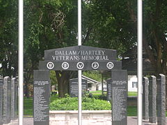 Dalhart and Dallam-Hartley Counties honor military veterans in a city park.