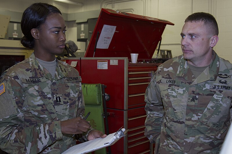 File:Deshauna Barber and Sgt Justin Lake at the Army Reserve Center, Fort Totten.jpg