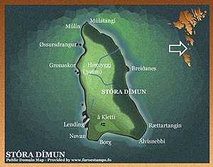 Map of Stóra Dímun