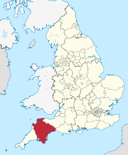 Location of Devon in England