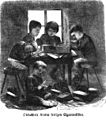 Die Gartenlaube (1857) b 465 3.jpg Obdachlose Kinder fertigen Cigarremkisten (Herbert König)