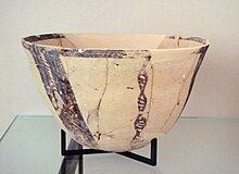 Ubaid pottery 5100 B.C. - 4500 B.C., Tepe Gawra. Musee du Louvre, Paris. Early Ubaid pottery 5100-4500 BC Tepe Gawra Louvre Museum DAO 3.jpg
