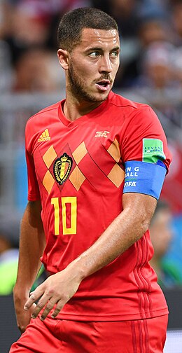 Eden Hazard, current team captain and second top scoring player for Belgium.[195]