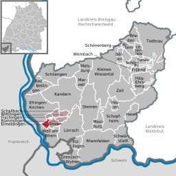 Läget för Eimeldingen i Landkreis Lörrach