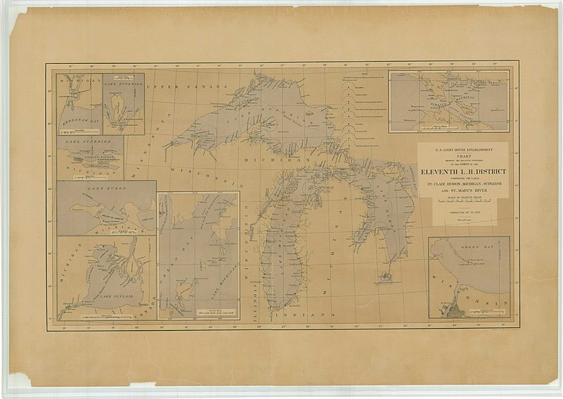 File:Eleventh Lighthouse District Comprising the Lakes of St. Clair, Huron, Michigan, Superior, and the St. Mary's River - NARA - 100306000.jpg