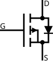 Enhancement mode, P‑channel MOSFET