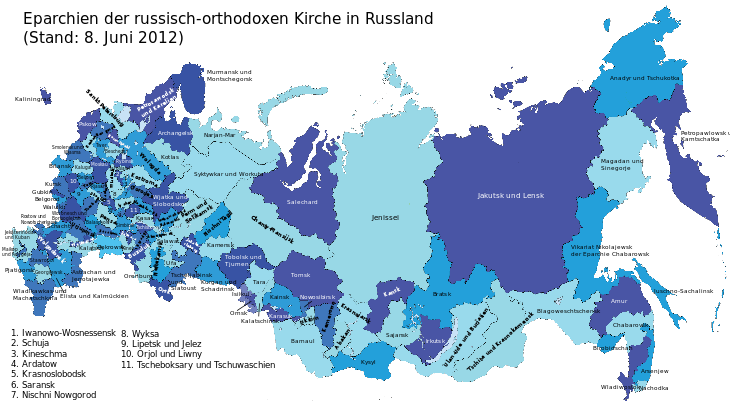 Patriarchat Von Moskau Und Der Ganzen Rus: Territorium, Geschichte, Eparchien