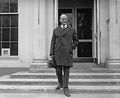 Debs leaving White House, 24 December 1921, the day after his release from prison following a Presidential pardon.