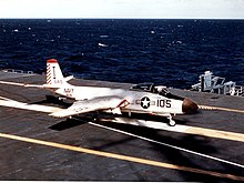 F2H-3 Banshee of VF-41 on Bennington in 1956 F2H-3 of VF-41 on USS Bennington (CVA-20) 1956.jpg