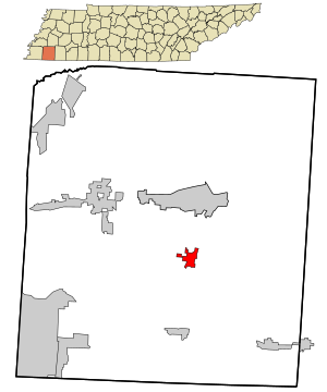 Location in Fayette County and the state of Tennessee