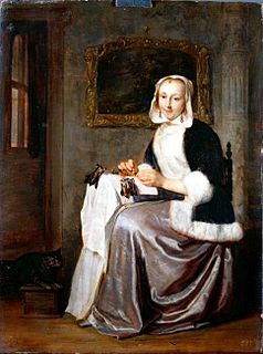 <i>The Lace-Maker</i> (Metsu) Painting by Gabriël Metsu