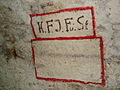 Inscripţie veche pe peretele galeriei Franz Josef (Kaiser Franz Josef FörderStollen = Galeria de transport Împăratul Franz Josef)