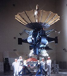 Galileo with its high gain antenna open Galileo in 1983.jpg