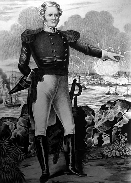 Winfield Scott wearing a tailcoat at the Battle of Veracruz