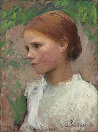 George Clausen.  Fată de la țară (Rose Grimsdale), 1896