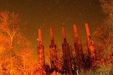 chimneys at night Gophers munitions factory.jpg