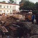 Part of the late medieval foundations during excavations in 1998