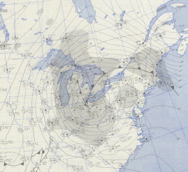 Wielka burza w Appalachach 1950-11-26 pogoda map.gif