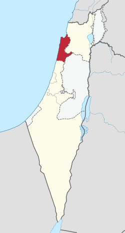 Haifan hallintoalue Israelin kartalla