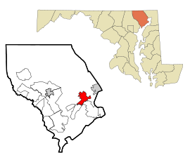 Harford County Maryland Incorporated and Unincorporated areas Aberdeen Highlighted.svg