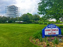 Hindu Temple of Dayton undergoing a Rajagopuram restoration, May 2018 Hindu Temple of Dayton.jpg