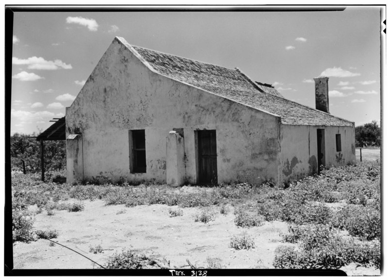 File:Historic American Buildings Survey, W. Eugene George, Jr., Photographer July, 1961 NORTH ELEVATION. - Eugenio Rodriguez House and Post Office, Farm Road 649, Cuevitas, Jim Hogg HABS TEX,124-CUEVI,1-2.tif