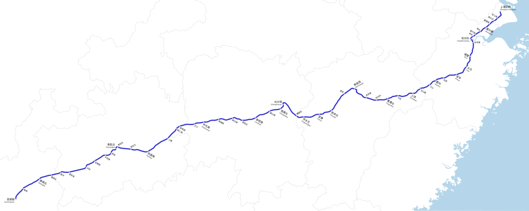 Hukun Hi-Speed Railway Linemap.svg