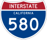 Three-digit interstate route shield, California