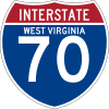 Interstate 70 sign in West Virginia