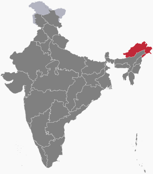 The map of India showing अरुणाचल प्रदेश