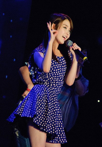 IU performing at a Disney Channel and Disney Junior launching event in South Korea on June 29, 2011.