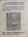 A title page printed in Paris in 1508 showing the style preceding the 1530s: a font dark in colour, with wide capitals, tilted 'e's, large dots on the 'i' recalling calligraphy and blackletter headings.[292]