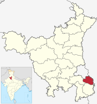 मानचित्र जिसमें फरीदाबाद ज़िला Faridabad district हाइलाइटेड है