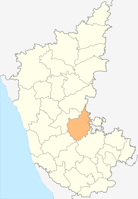 Locatie van het district Chitradurga ಚಿತ್ರದುರ್ಗ ಜಿಲ್ಲೆ