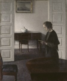 Interior with a Reading Lady (Vilhelm Hammershoi) - Nationalmuseum - 18752.tif