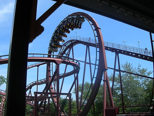 Iron Wolf train inside a vertical loop