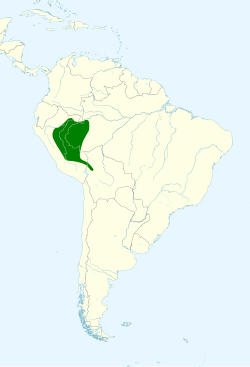 Distribución geográfica de la tangara crestiamarilla