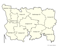 Jangipara CD block map showing GP areas