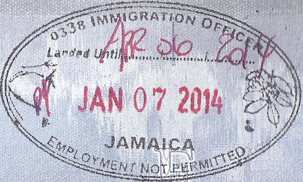 Jamaica entry stamp