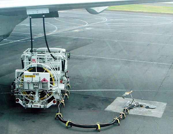 At some airports, underground fuel pipes allow refueling without the need for tank trucks. Trucks carry the necessary hoses and pumping equipment, but