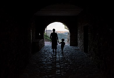 Jules and Gabriel at Arco del Portello, Tolve, Italy