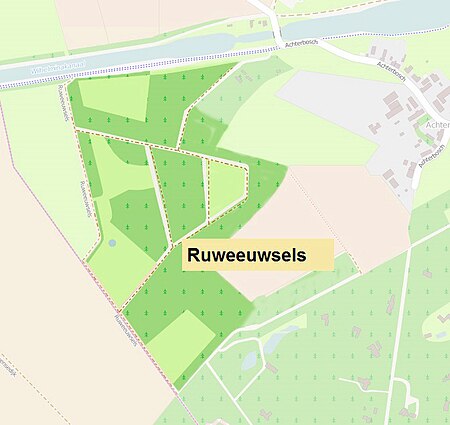 Kaart natuurgebied Ruweeuwsels