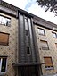 viergeschossiges Eckwohn- und Geschäftshaus, mosaikverblendete Stahlbetonkonstruktion, Attikageschoss, Flachdach, 1957, Architekt Walter Bremer