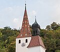 Kerktoren van Wehrkirche. Locatie Kinding Opper-Beieren Duitsland.