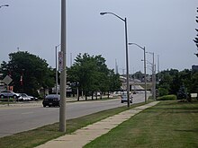 King Street north of the half-cloverleaf interchange with Highway 8 in Kitchener, looking south King Street Kitchener.JPG