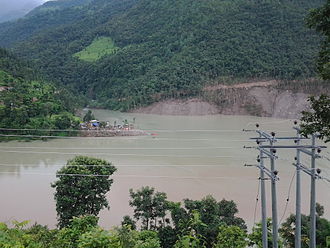 Lake formed by Sunkoshi blockage Lake formed by Sunkoshi blockage.jpg